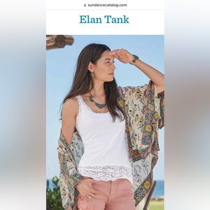 Sundance Catalog, Elan Tank, White, L, NWT